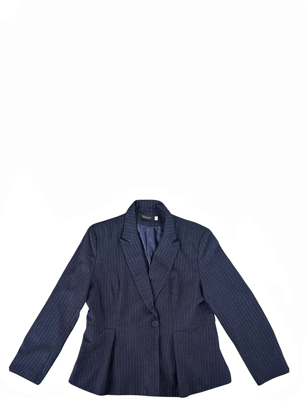 Yunclos Striped Blazer in Blue Size XL Like New
